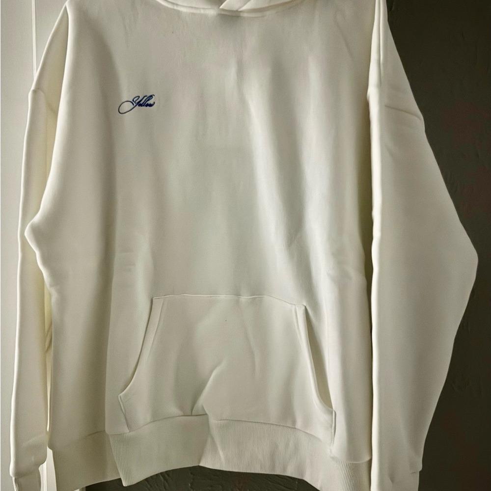 Elegant Cream Hoodie with Embroidered Logo